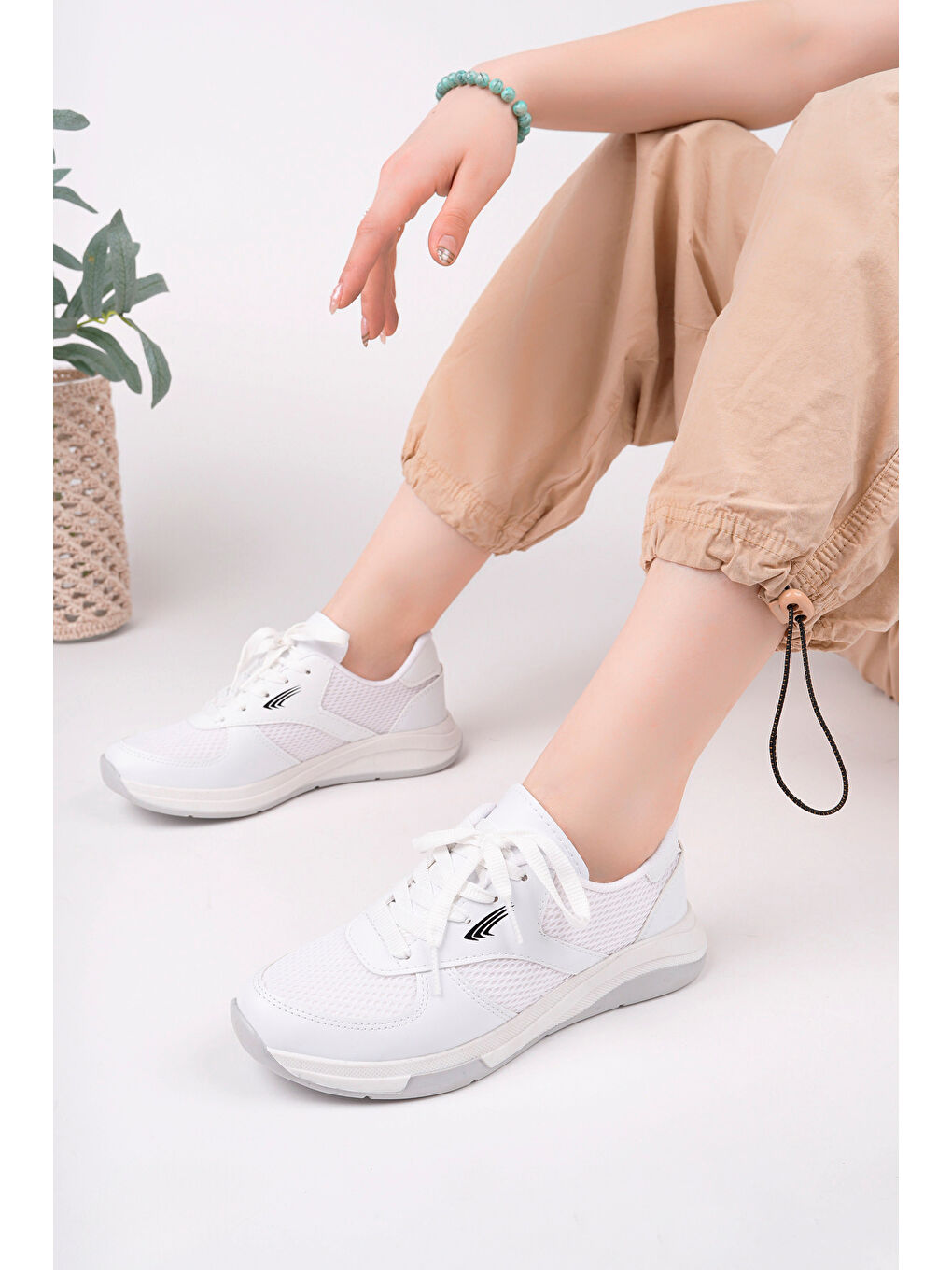 Beyaz Kadın Sneaker Günlük Ayakkabı