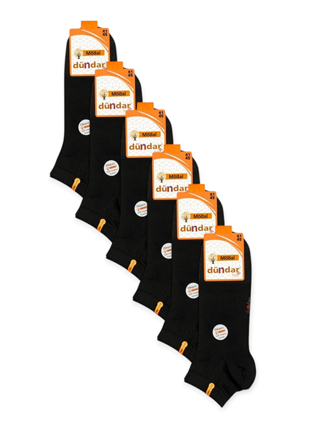 Erkek Modal Siyah Patik Çorap 6'lı