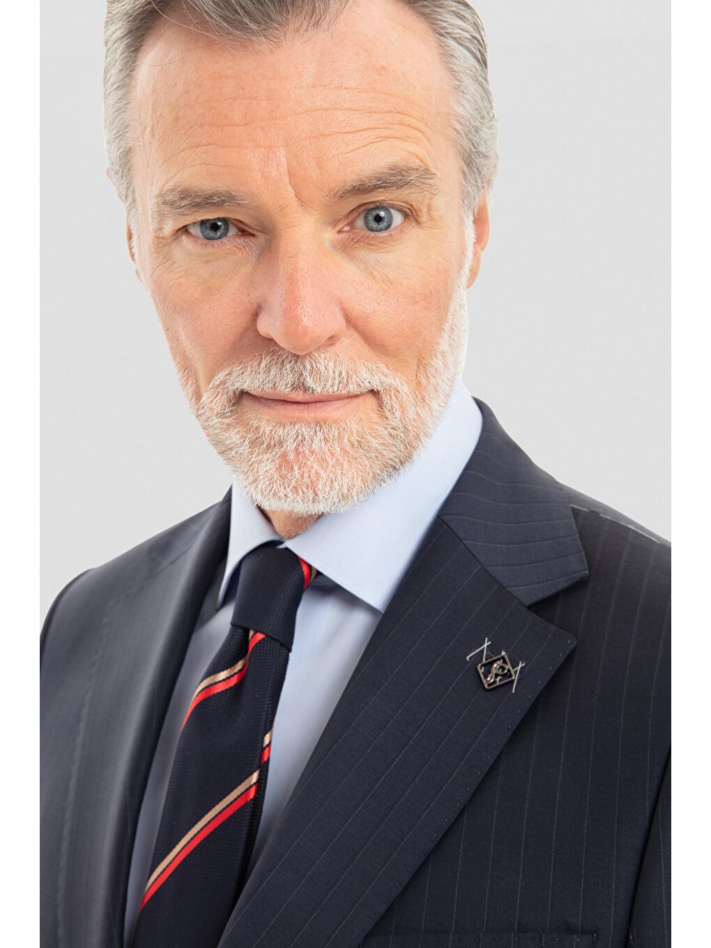 Erkek Lacivert Slim Fit Mono Yaka Çizgili 6 Drop Yün Karışımlı Takım Elbise-3