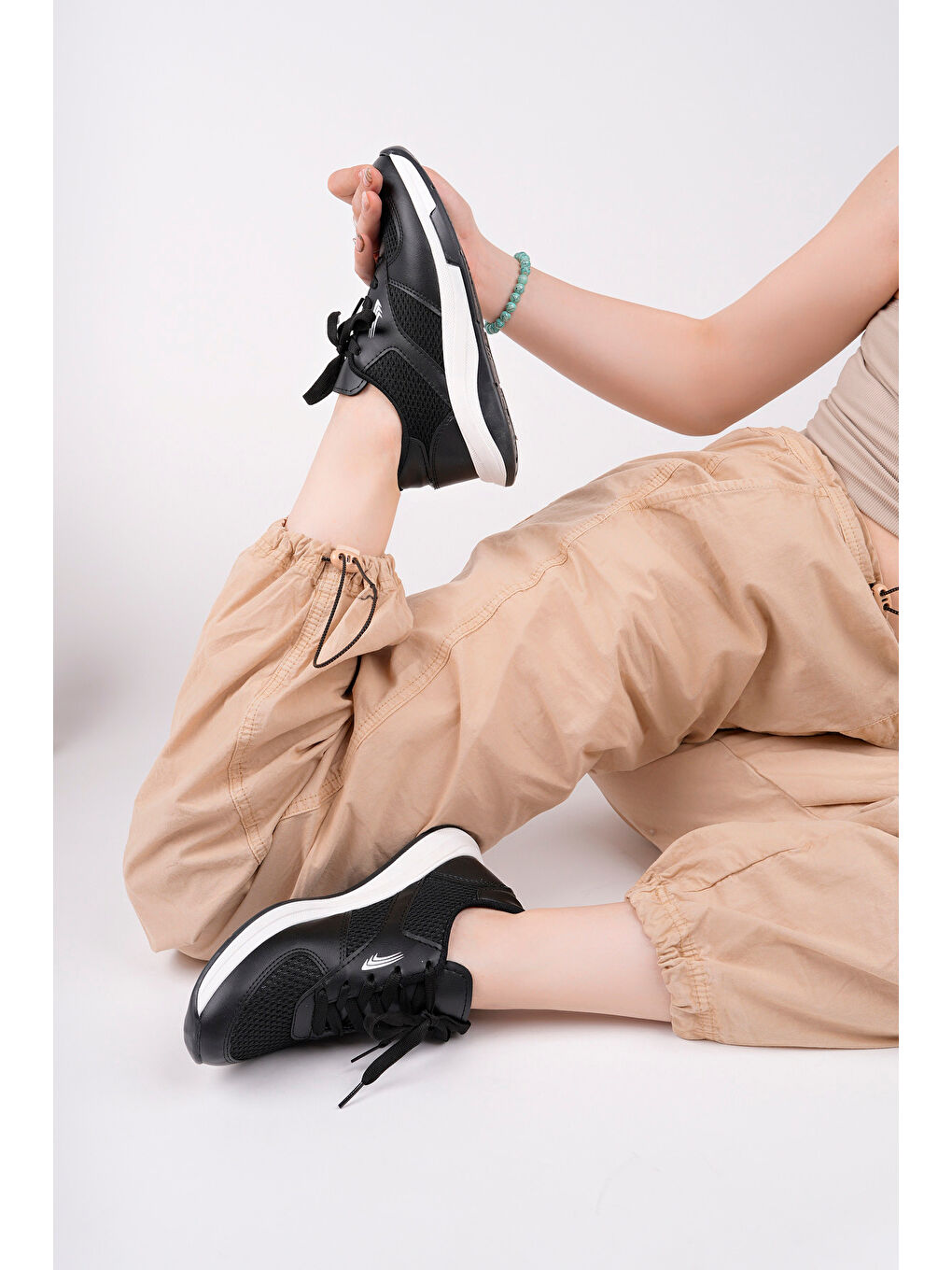 Siyah Kadın Sneaker Günlük Ayakkabı-2