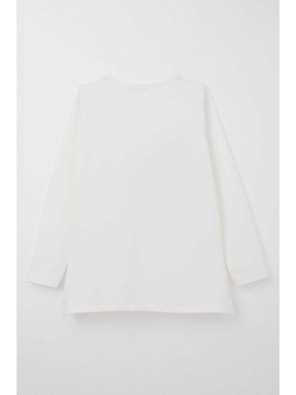 Kız Çocuk Uzun Kollu Tişört Moda Temalı Kız Baskılı Ekru (11-14 Yaş)-1