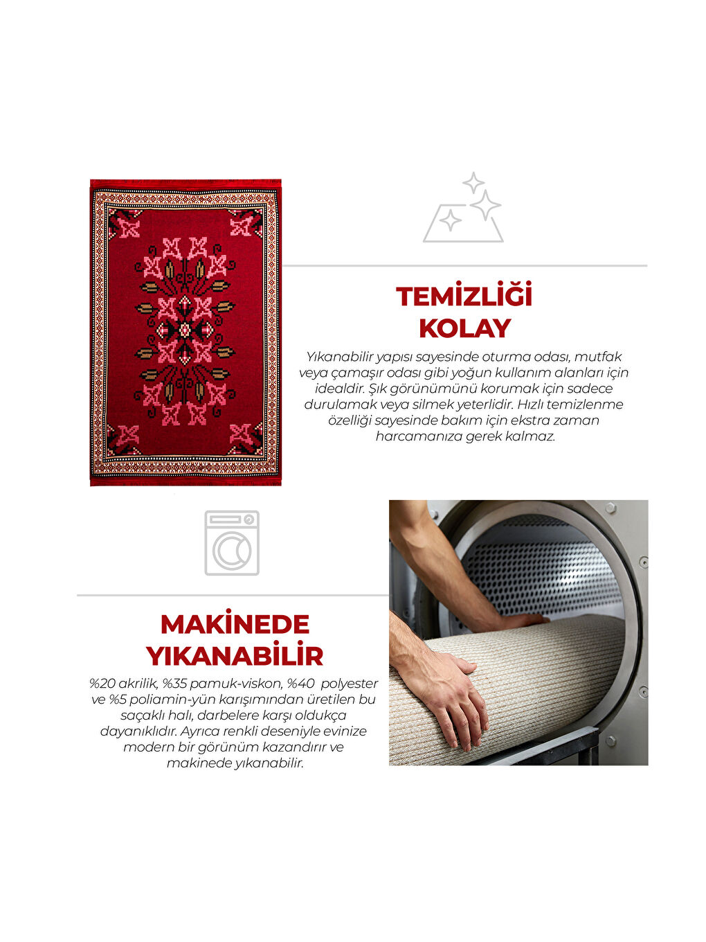 Karışık Kilim, Makinede Yıkanabilir, Etnik Desenli, 120*180 cm, SA25PY-2