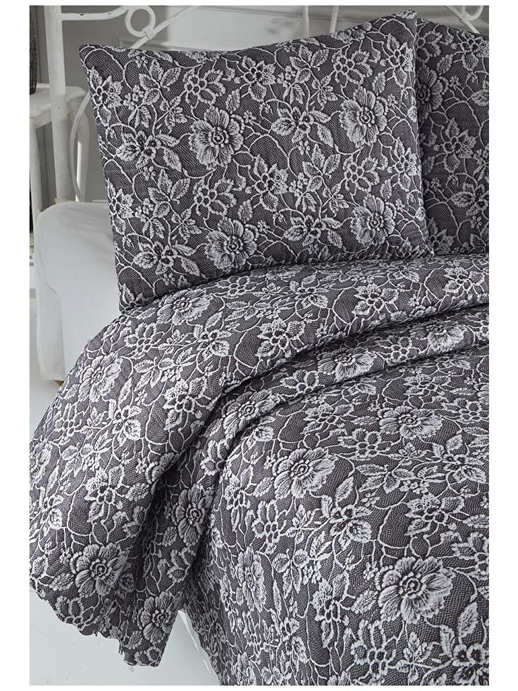 Karışık Lacella Ultrasonik Kapitoneli 5D Baskılı Çift Kişilik Pike Takımı-2