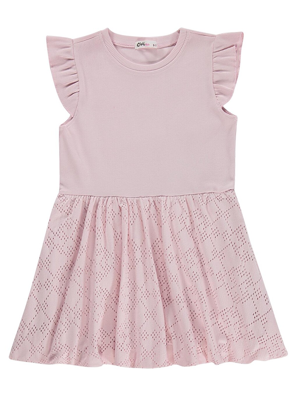 Girls Balon 6-9 Yaş Elbise - Pembe