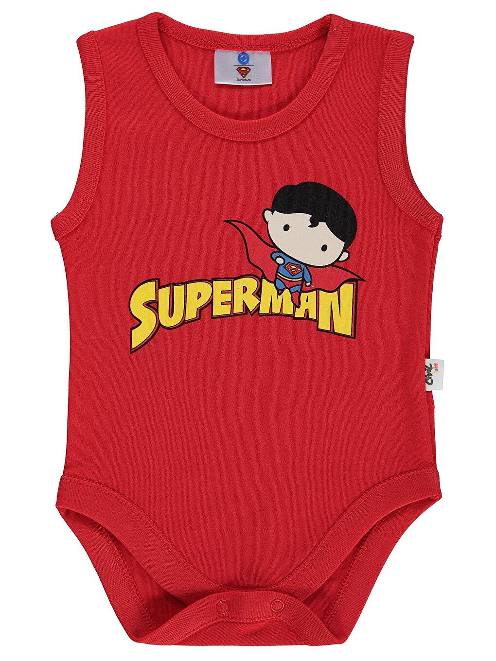 Baby Superman Baskılı 3-18 Ay Çıtçıtlı Badi - Kırmızı