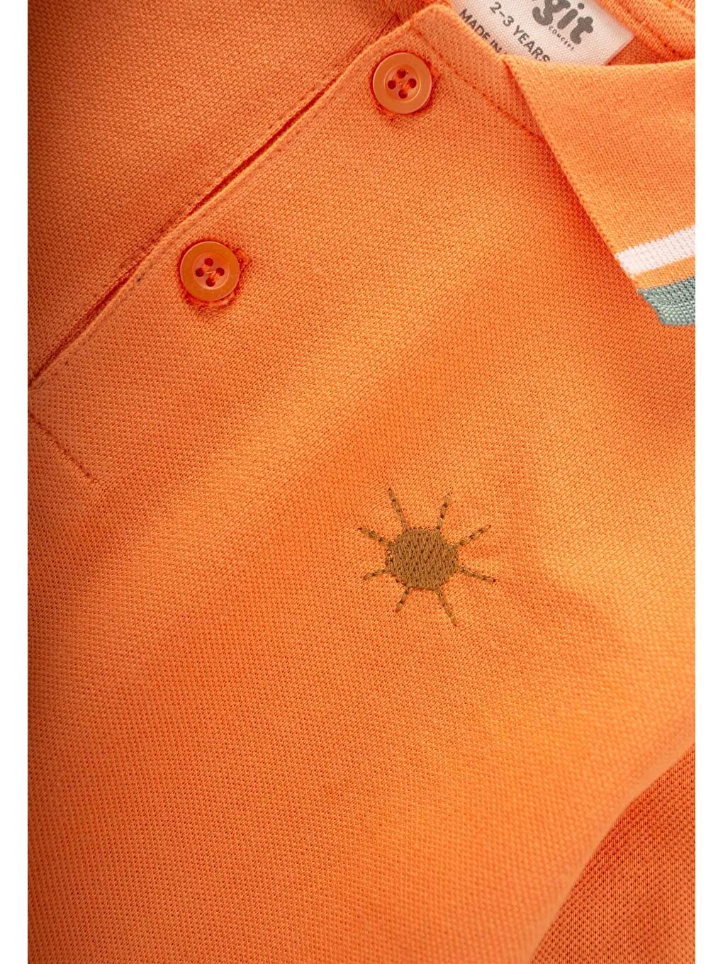 Turuncu Erkek Çocuk Polo Yaka Tişört-2