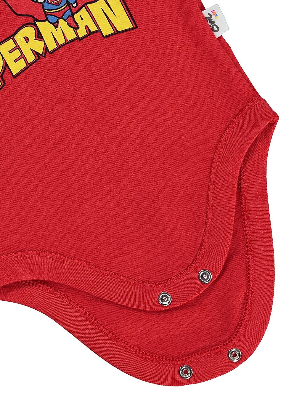 Baby Superman Baskılı 3-18 Ay Çıtçıtlı Badi - Kırmızı-1