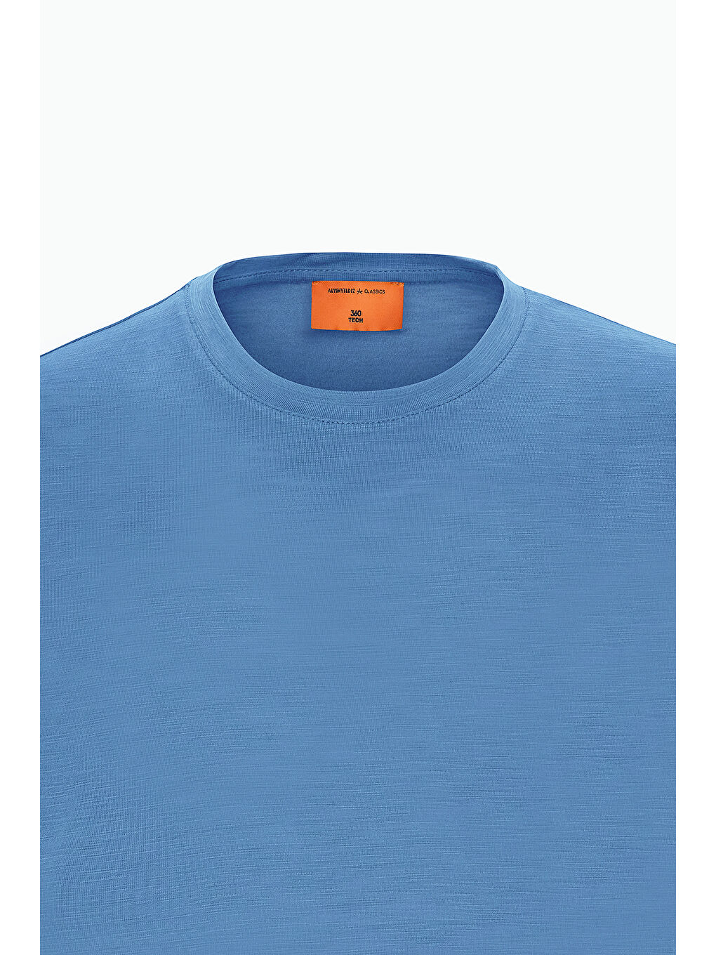 Erkek İndigo Slim Fit Dar Kesim Bisiklet Yaka Tişört-5