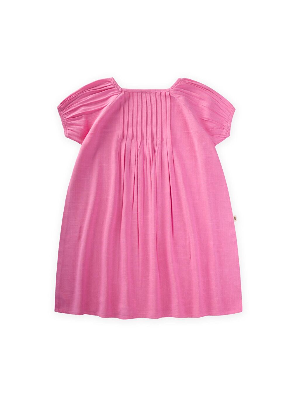 Pembe Kız Çocuk Keten Elbise