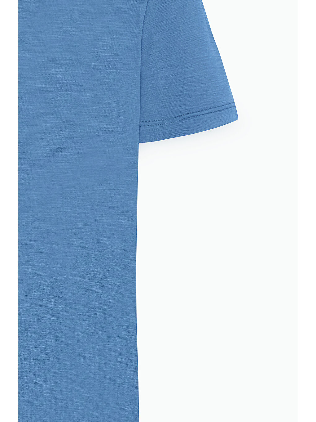 Erkek İndigo Slim Fit Dar Kesim Bisiklet Yaka Tişört-6