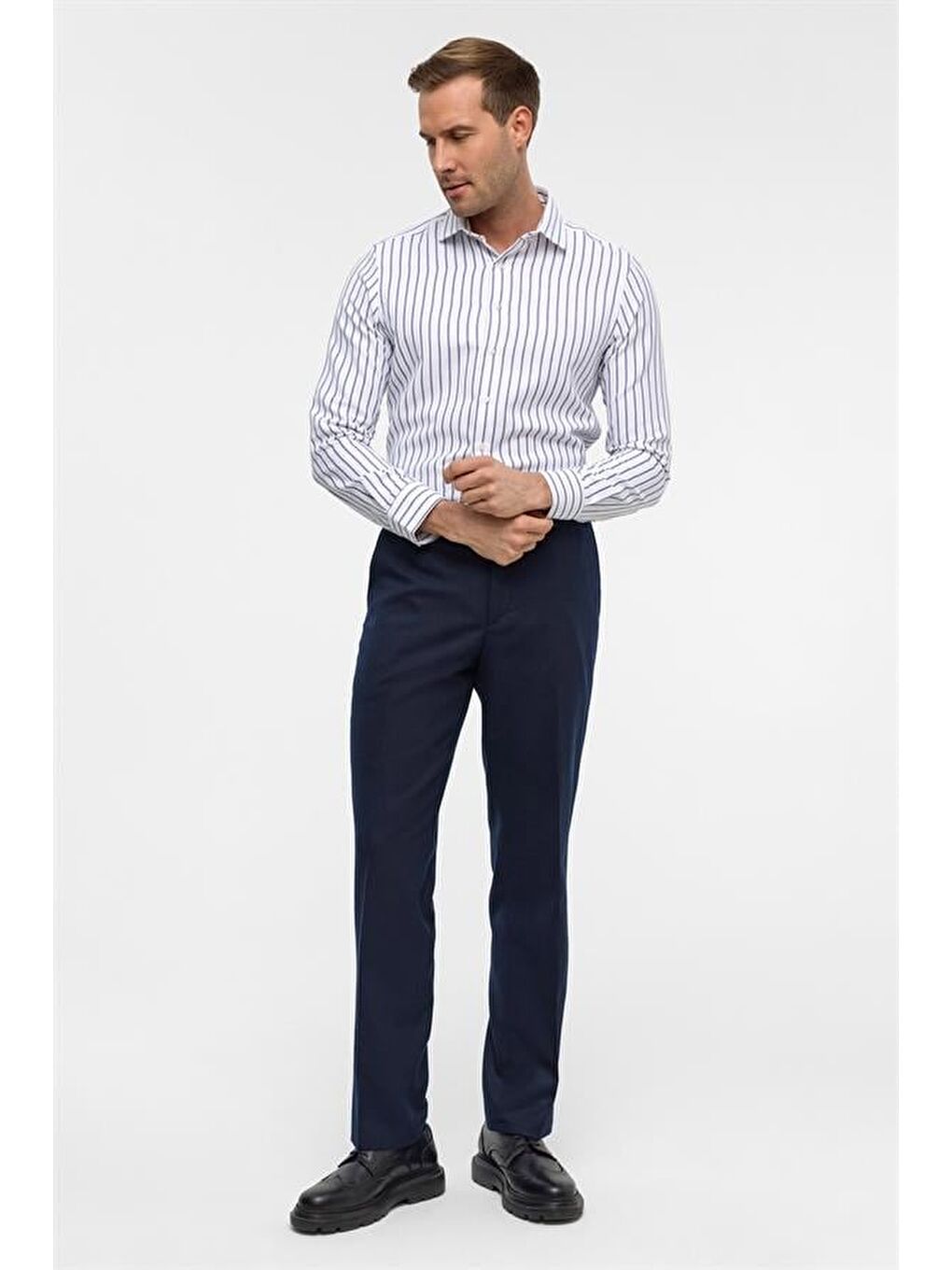 Lacivert Regular Düz Pantolon