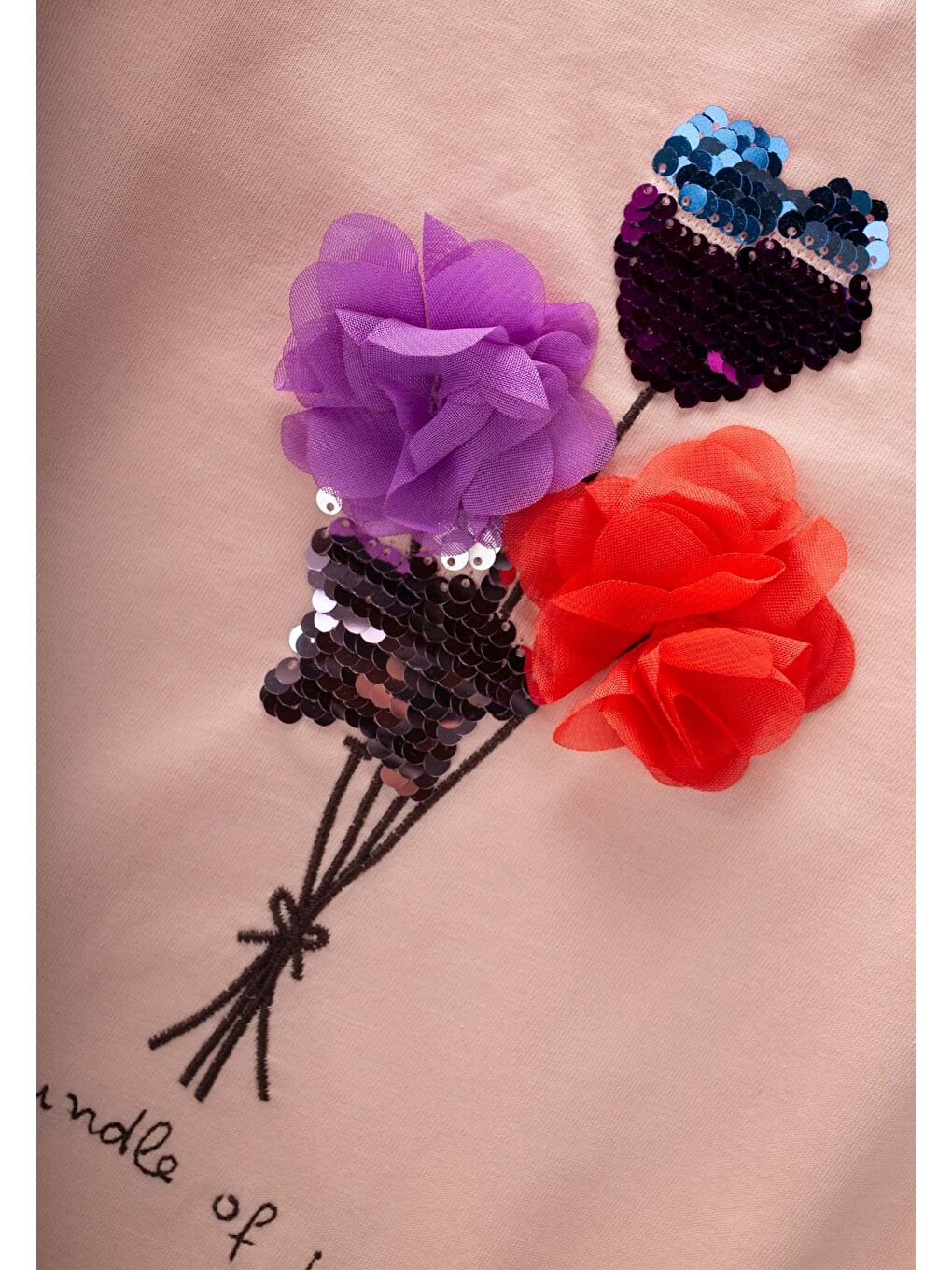 Pembe Kız Çocuk Uzun Kollu Tişört-2