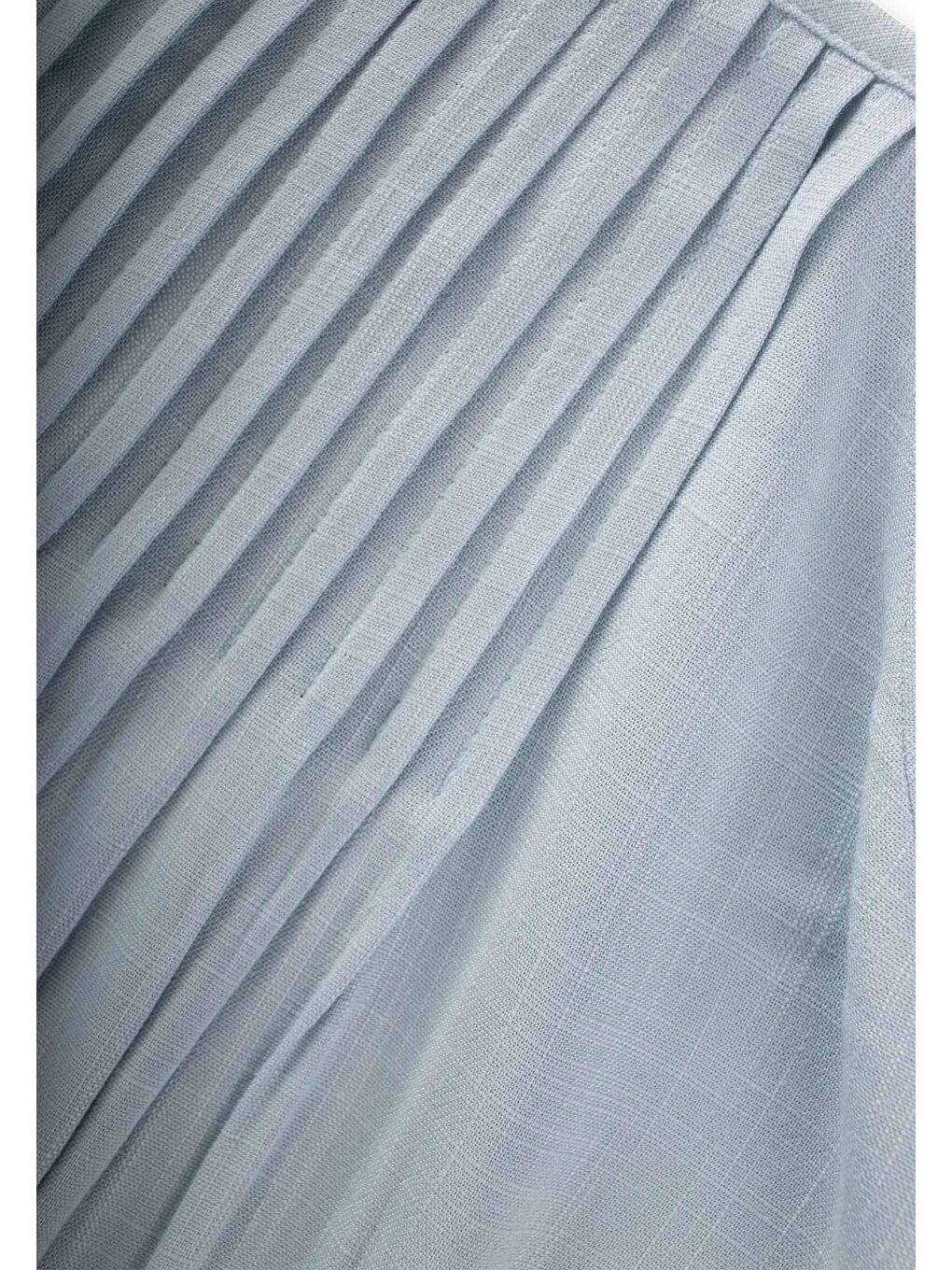 Mavi Kız Çocuk Keten Elbise-2