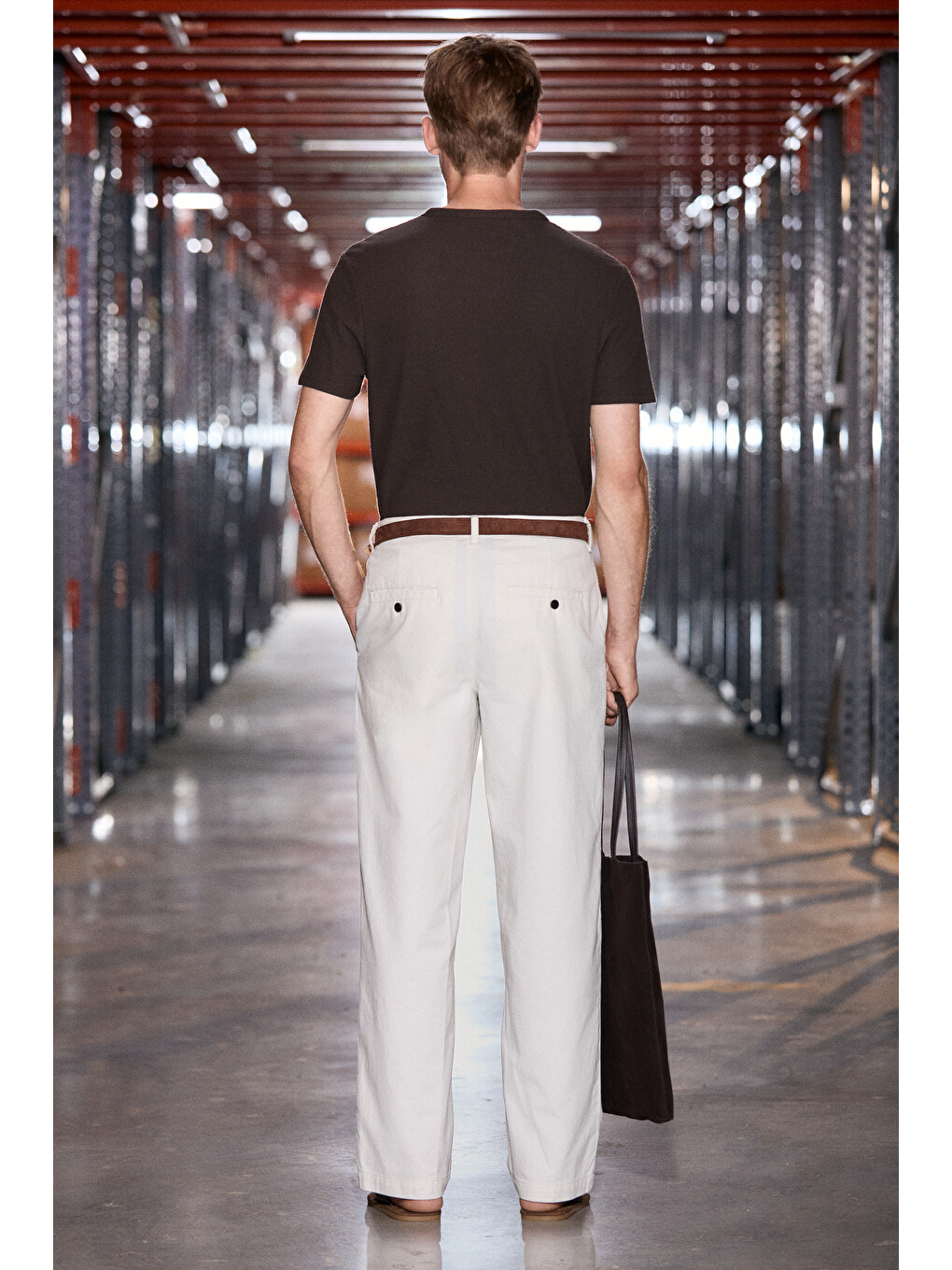 Kahverengi CALPEN %100 Organik Pamuklu Yakası Düğmeli Regular Fit ACI KAHVE T-Shirt-5