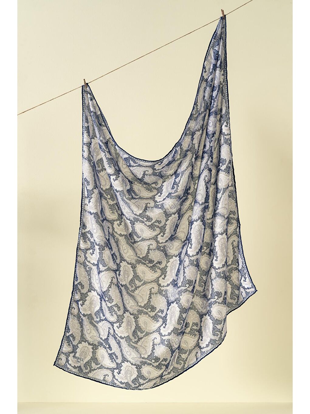 Lacivert Kadın Pateh Soft Eşarp-3