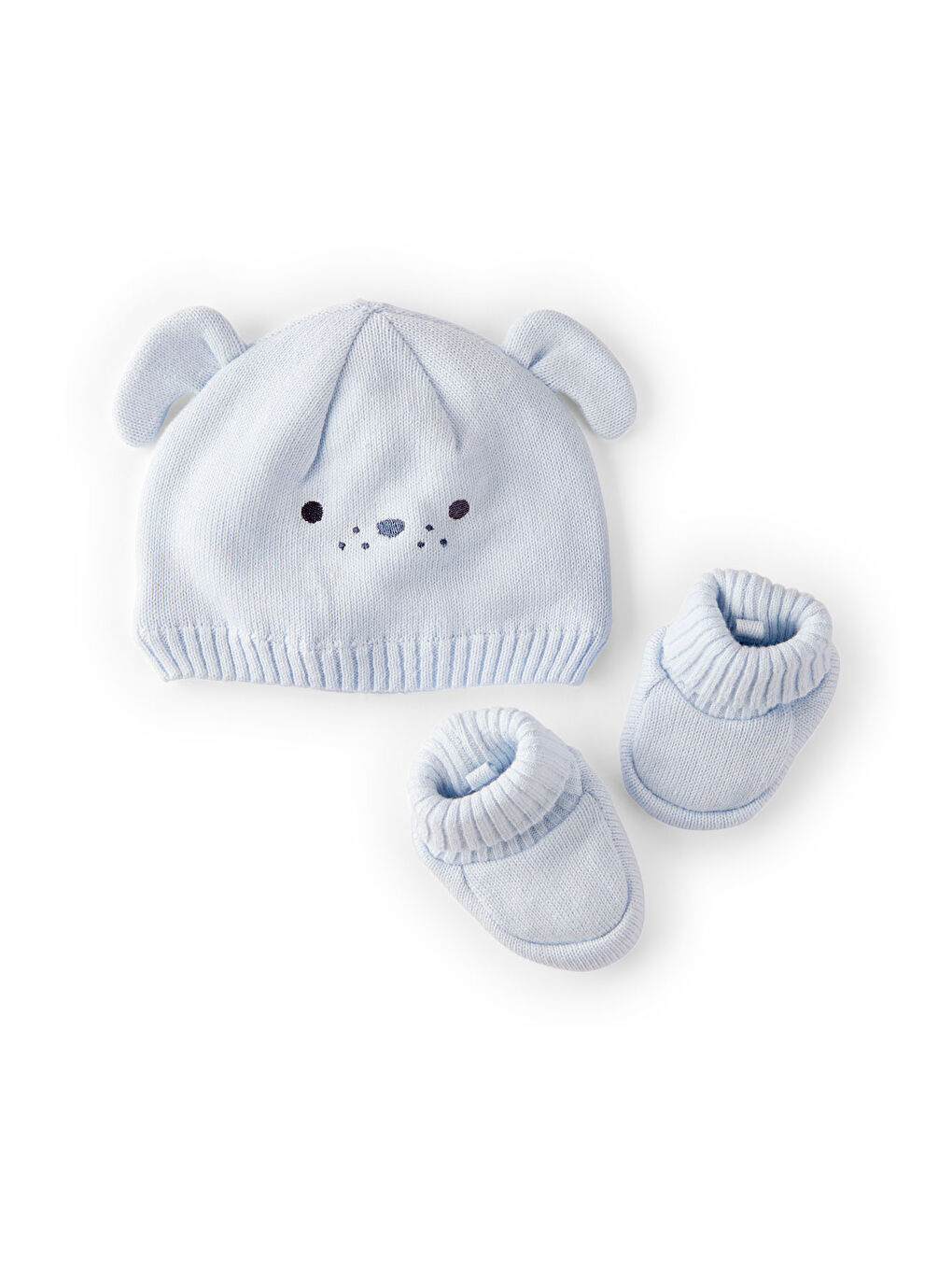 Erkek Bebek Mavi Şapka-Patik