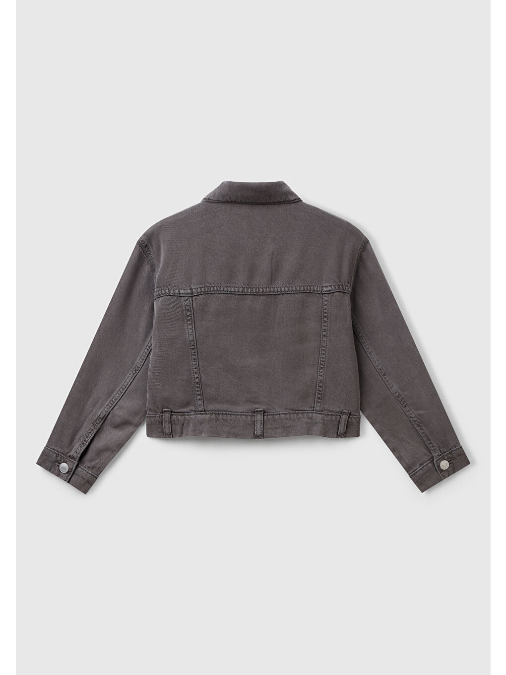 Kız Çocuk Antrasit %100 Liyosel Logo Detaylı Önü Yama Cepli Ceket-1