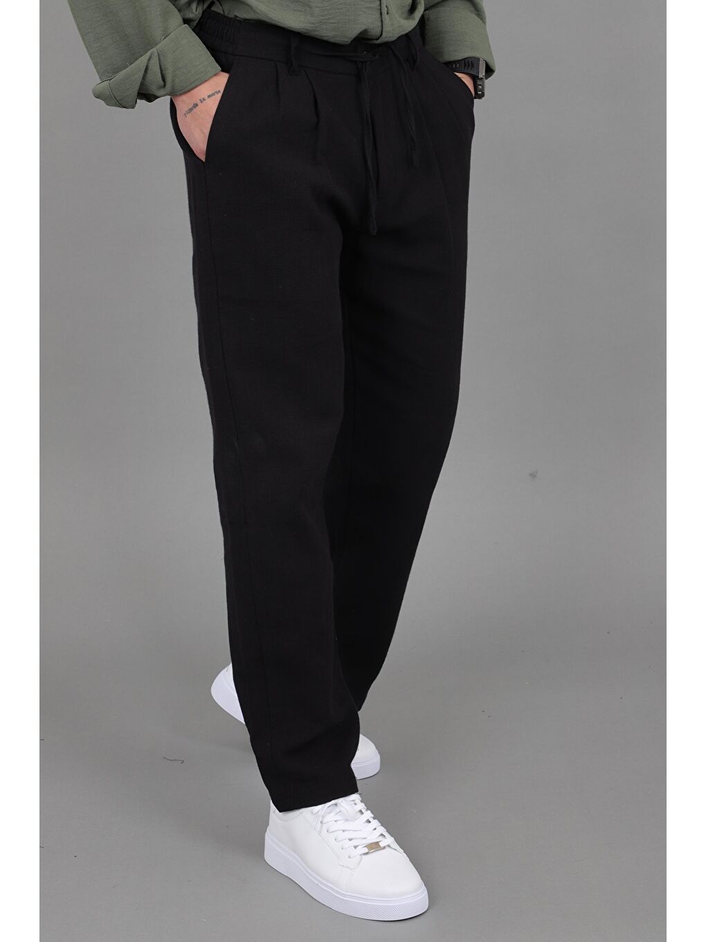 Siyah Örme Baggy Jogger Pantolon ÖSR 3055_0444