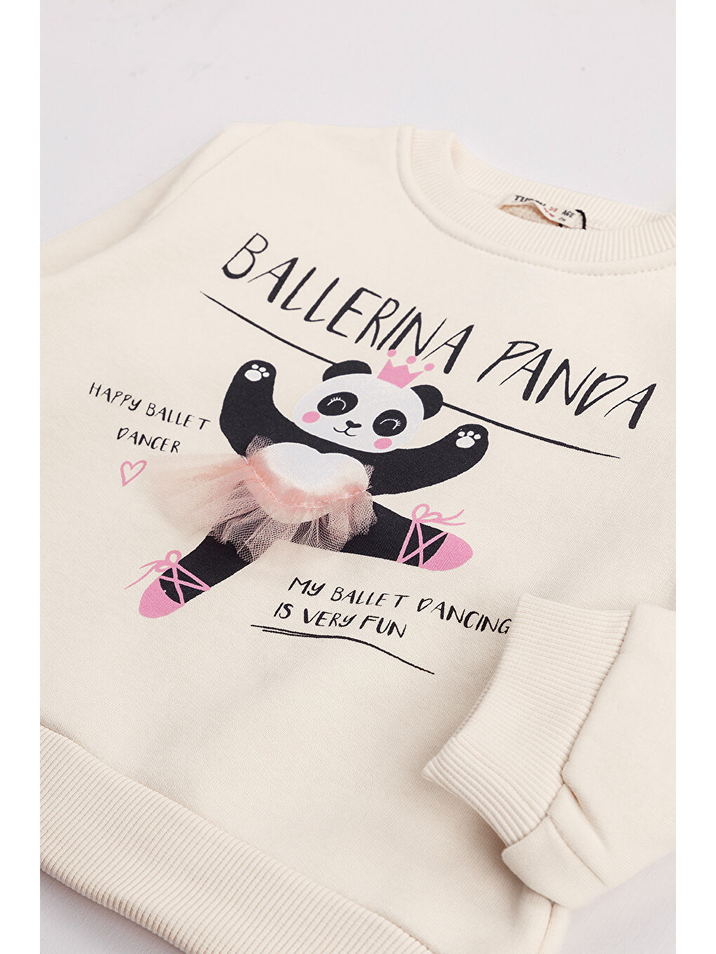 Ekru Kız Çocuk 2'li Paket Basic Sweatshirt-2