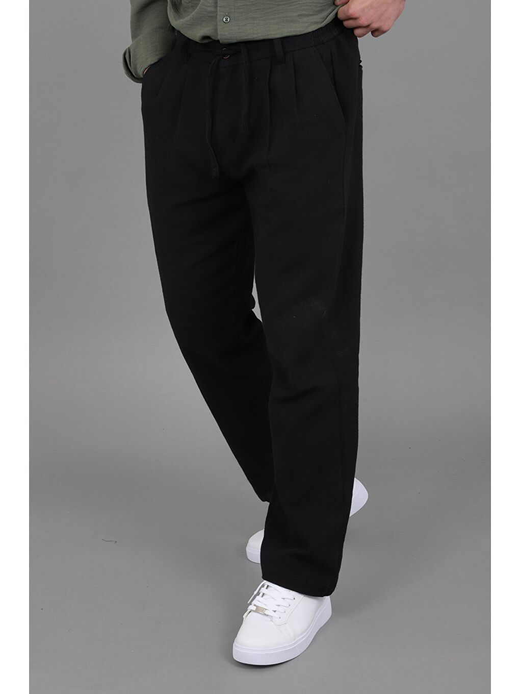 Siyah Örme Baggy Jogger Pantolon ÖSR 3055_0444-1