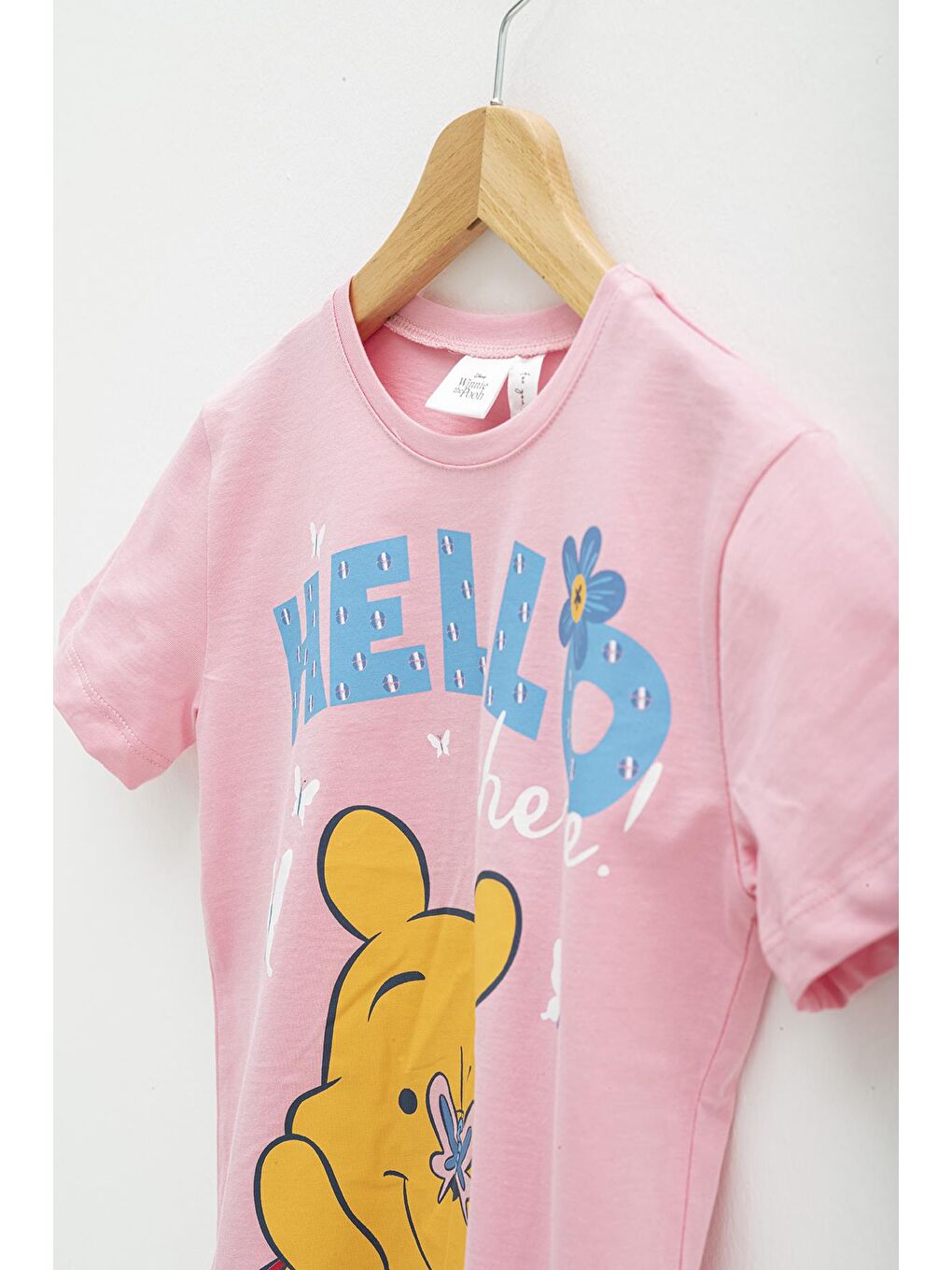 For You Kids Pembe 4'lü Winnie The Pooh Baskılı Tshirt Şort Pantolon Takım - 1