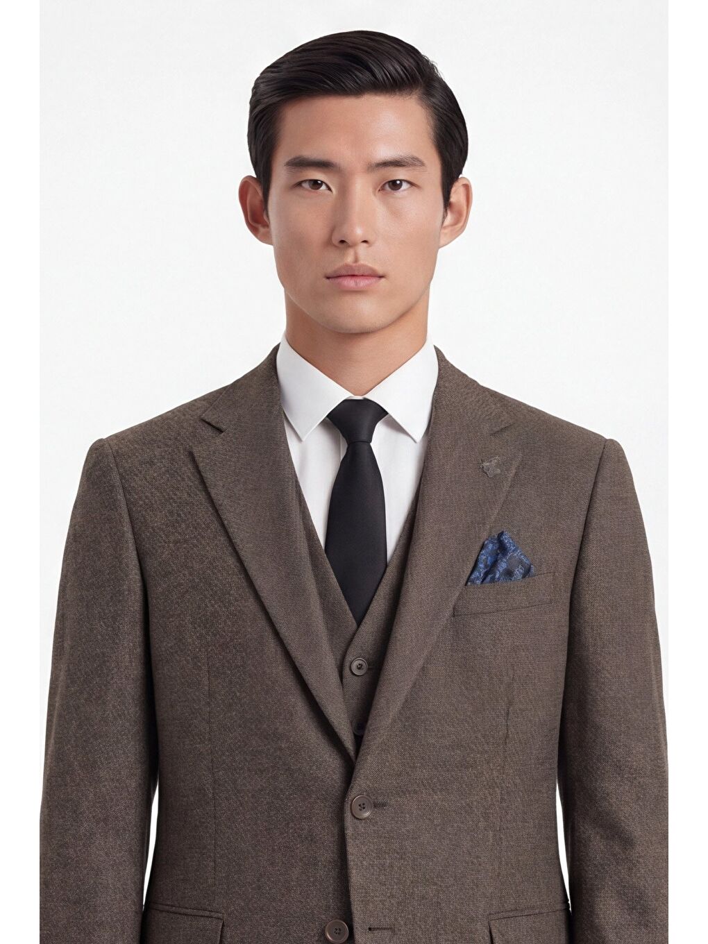 Kahverengi Kahve Vest Suit-1