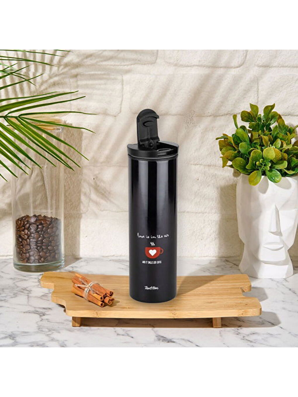 Love Is In The Air Termos - Siyah / Kırmızı - 440 ml