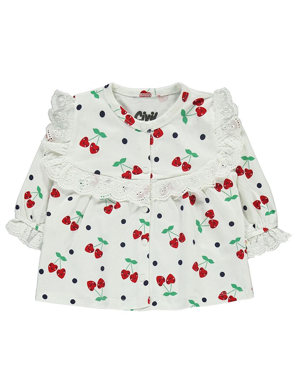 Kız Bebek Pijama Takımı 6-18 Ay Ekru-1