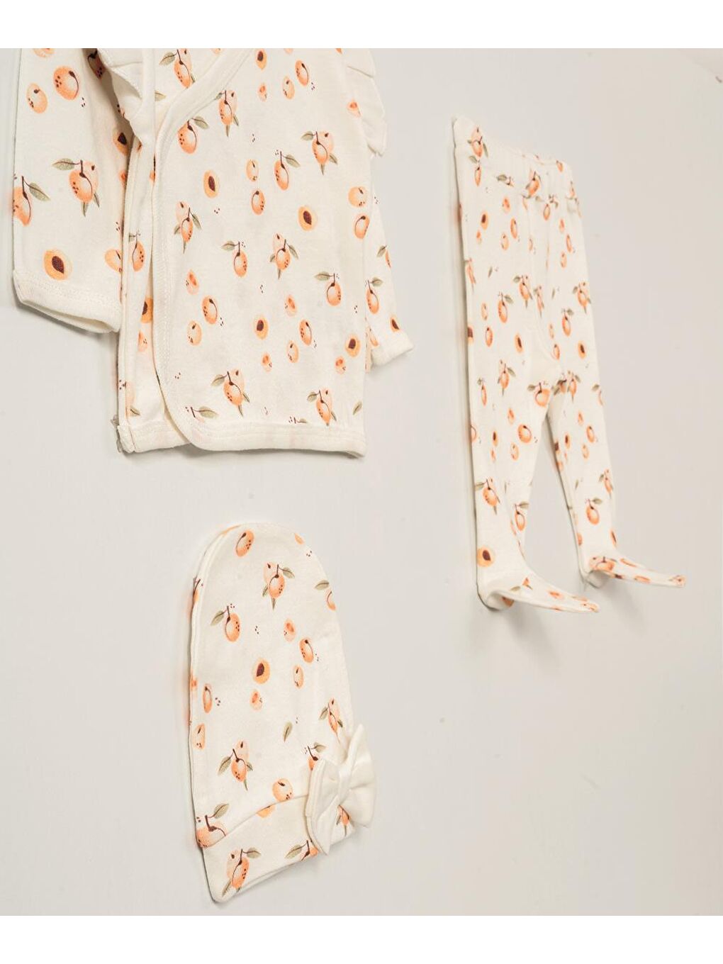 Ekru Apricot Theme Üçlü Zıbın Set-2
