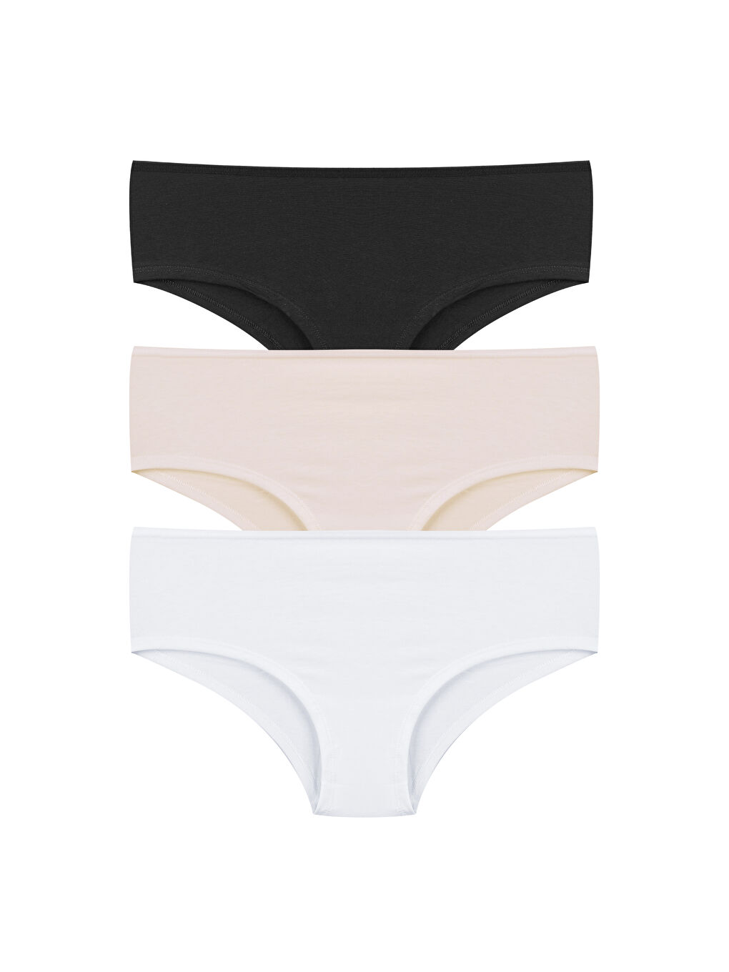 Siyah Kadın Pamuklu 3'lü Elastanlı Hipster Külot