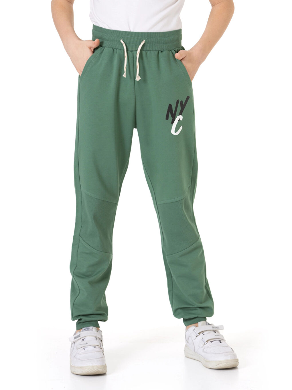 Haki Nyc Baskılı Erkek Çocuk Eşofman Altı 74613-1