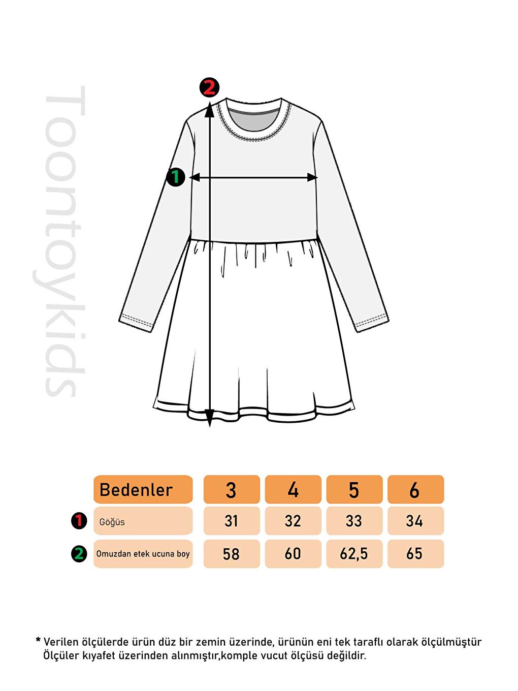 Toontoykids Yeşil Kız Çocuk Baskılı Elbise - 1