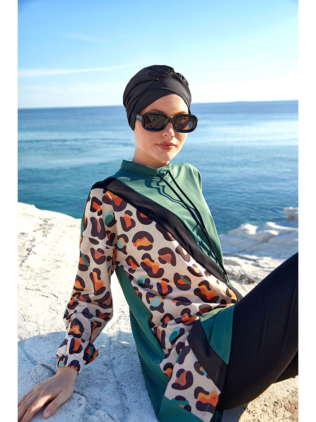 Elastanlı Tam Kapalı Tesettür Mayo 1105 Haki