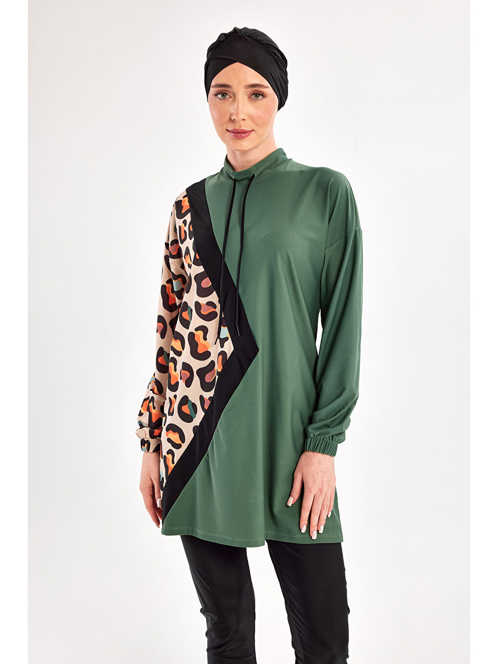 Elastanlı Tam Kapalı Tesettür Mayo 1105 Haki-2