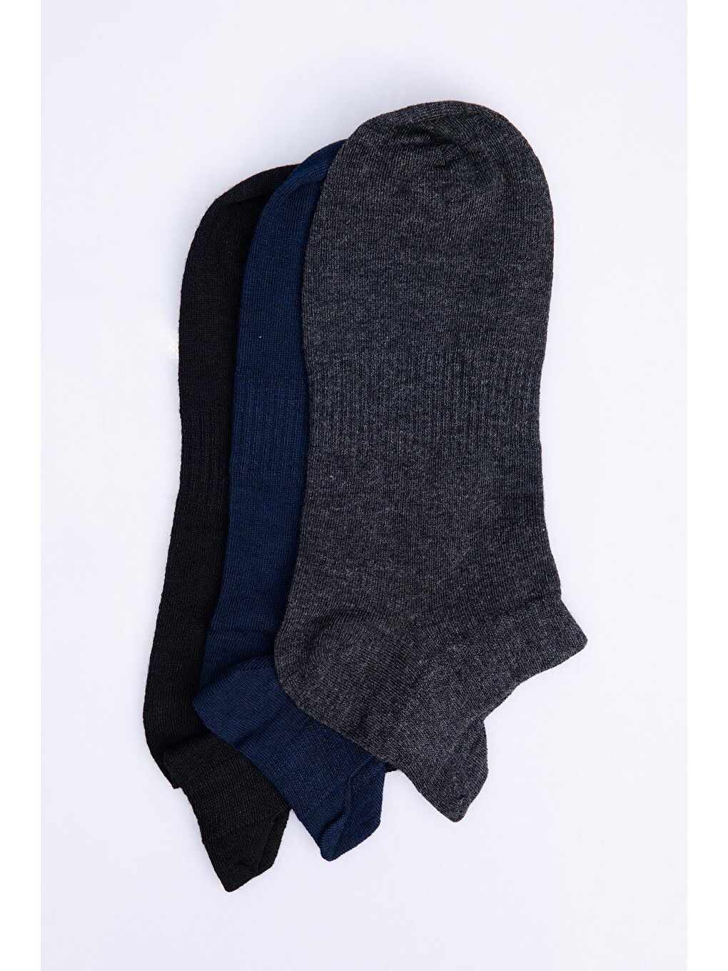 Karışık 3'Lü Düz Kısa Erkek Çorap