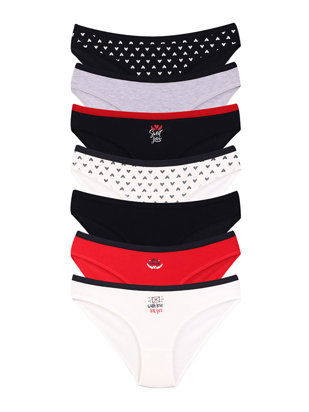 Karışık Kadın Renkli Pamuklu Slip Külot 7'li Paket