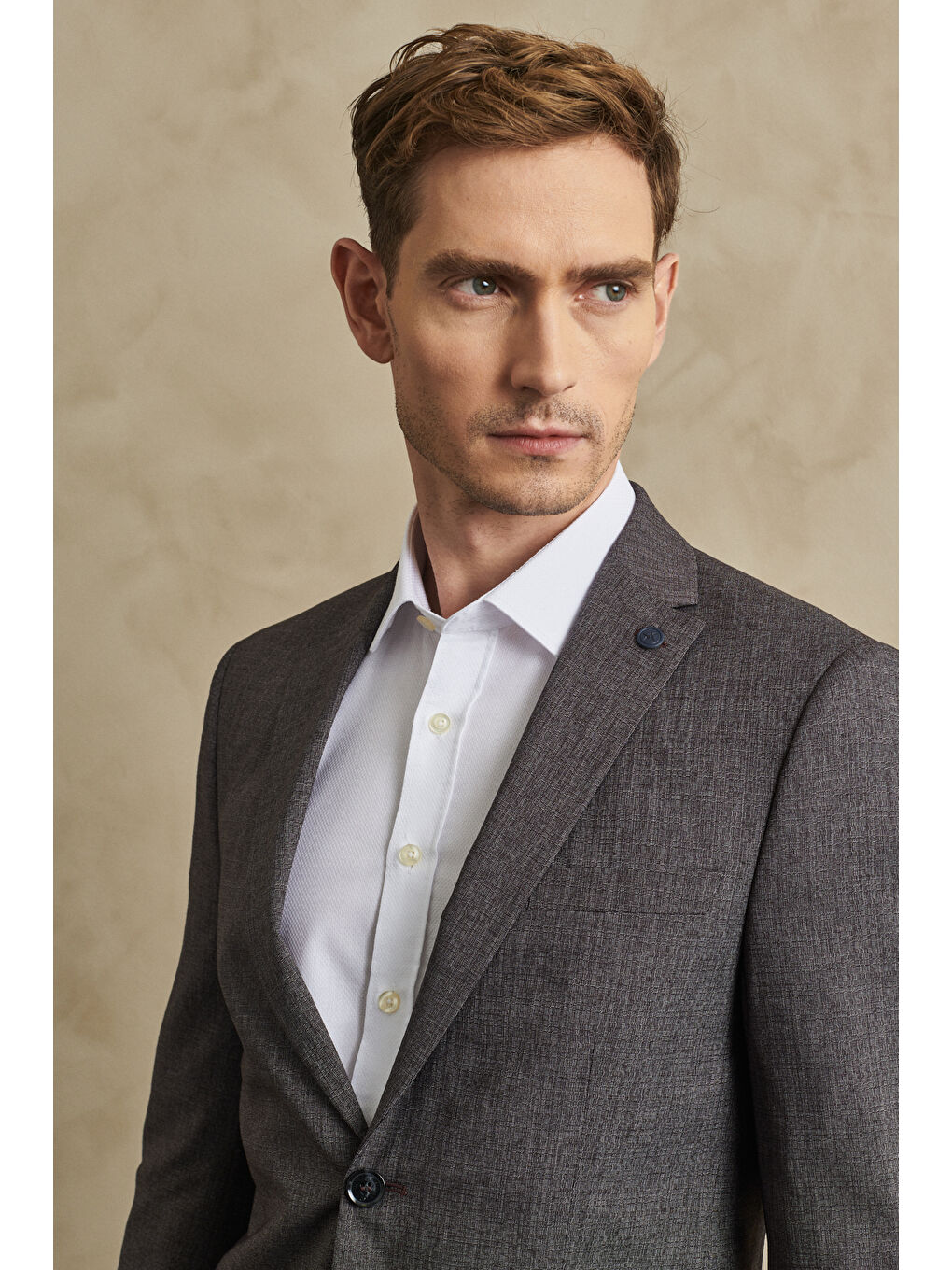 Erkek Bordo Slim Fit Dar Kesim Mono Yaka Desenli Takım Elbise-2