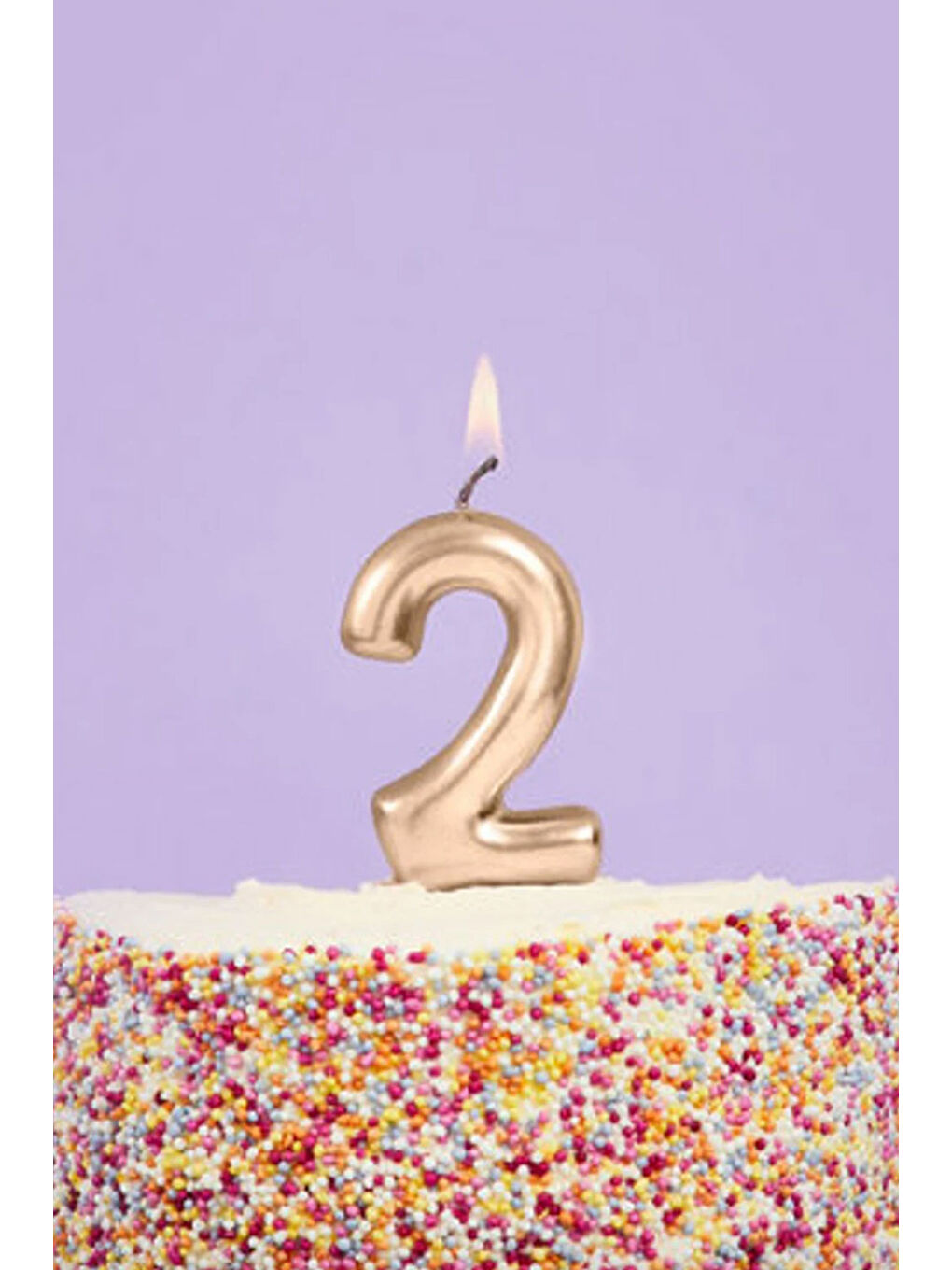 Sarı Altın 2 Rakamı Mum