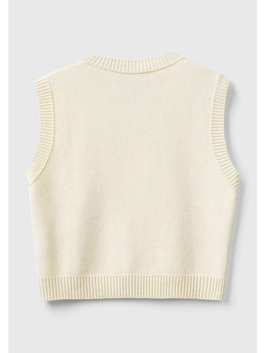 Kadın Bej Kaşmir Karışımlı Crop Süveter-3