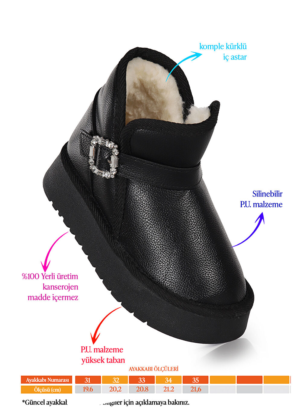 Siyah Rokca Cilt Kemerli Kız Çocuk Bot Ayakkabı-1