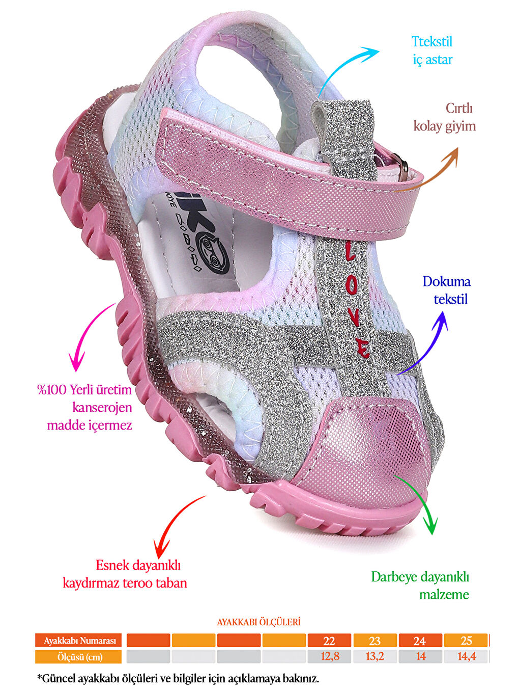 Pembe Marsa Cırtlı Kız Bebek Sandalet-1