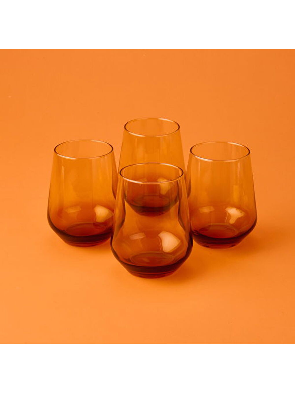 RAKLE Sari New Iconic 4'lü Su Bardağı Seti - Amber - 425 ml - 3