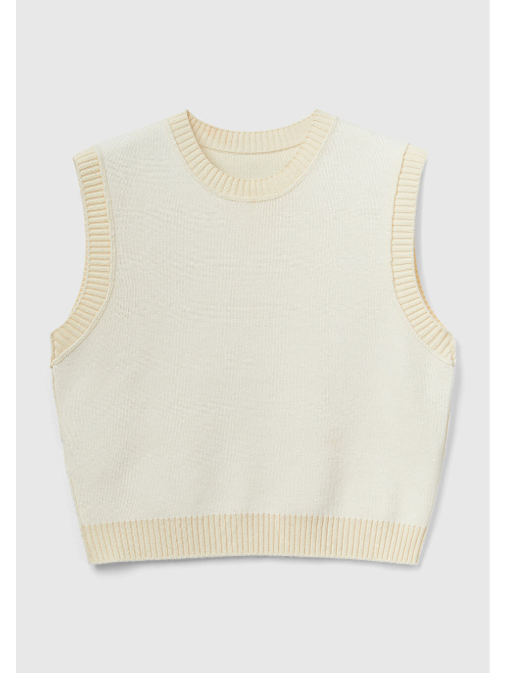 Kadın Bej Kaşmir Karışımlı Crop Süveter-6