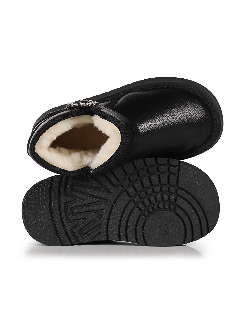 Siyah Rokca Cilt Kemerli Kız Çocuk Bot Ayakkabı-4