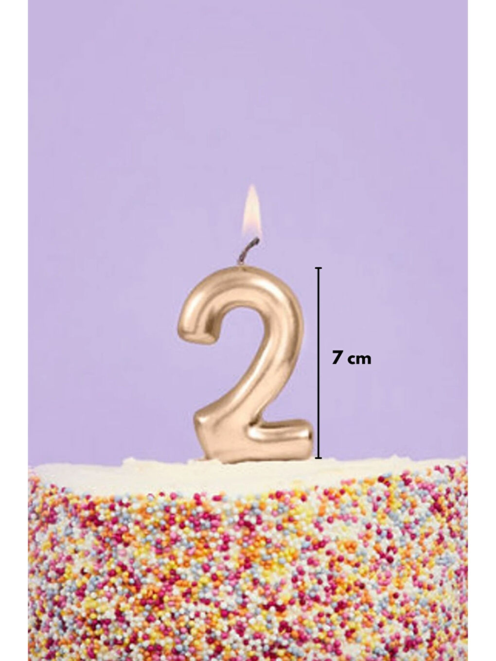 Sarı Altın 2 Rakamı Mum-1