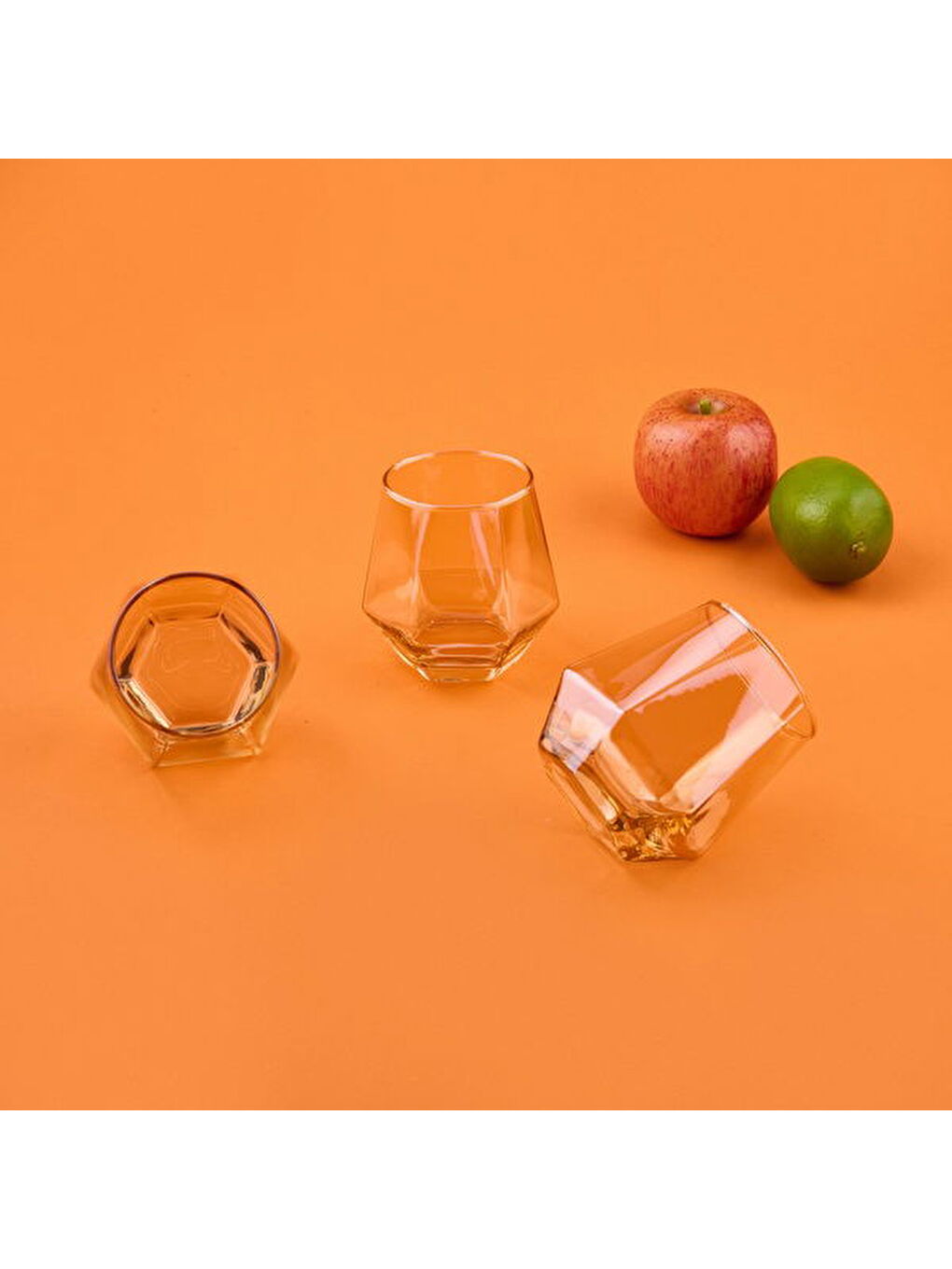 Sarı Harper 6'lı Cam Bardak - Amber - 320 ml-1