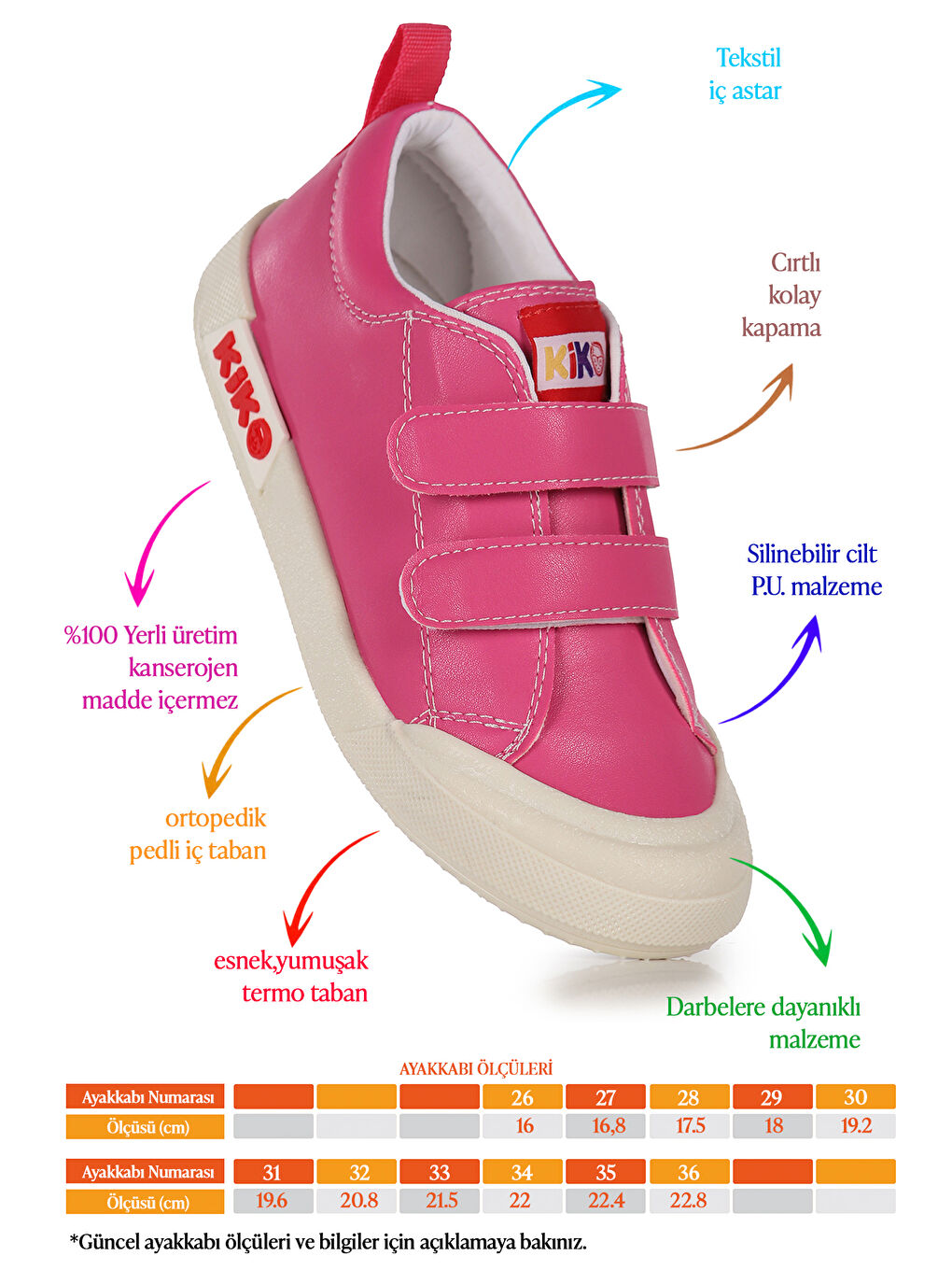 Fuşya Suba Cırtlı Termo Taban Kız Çocuk Günlük Spor Ayakkabı-1