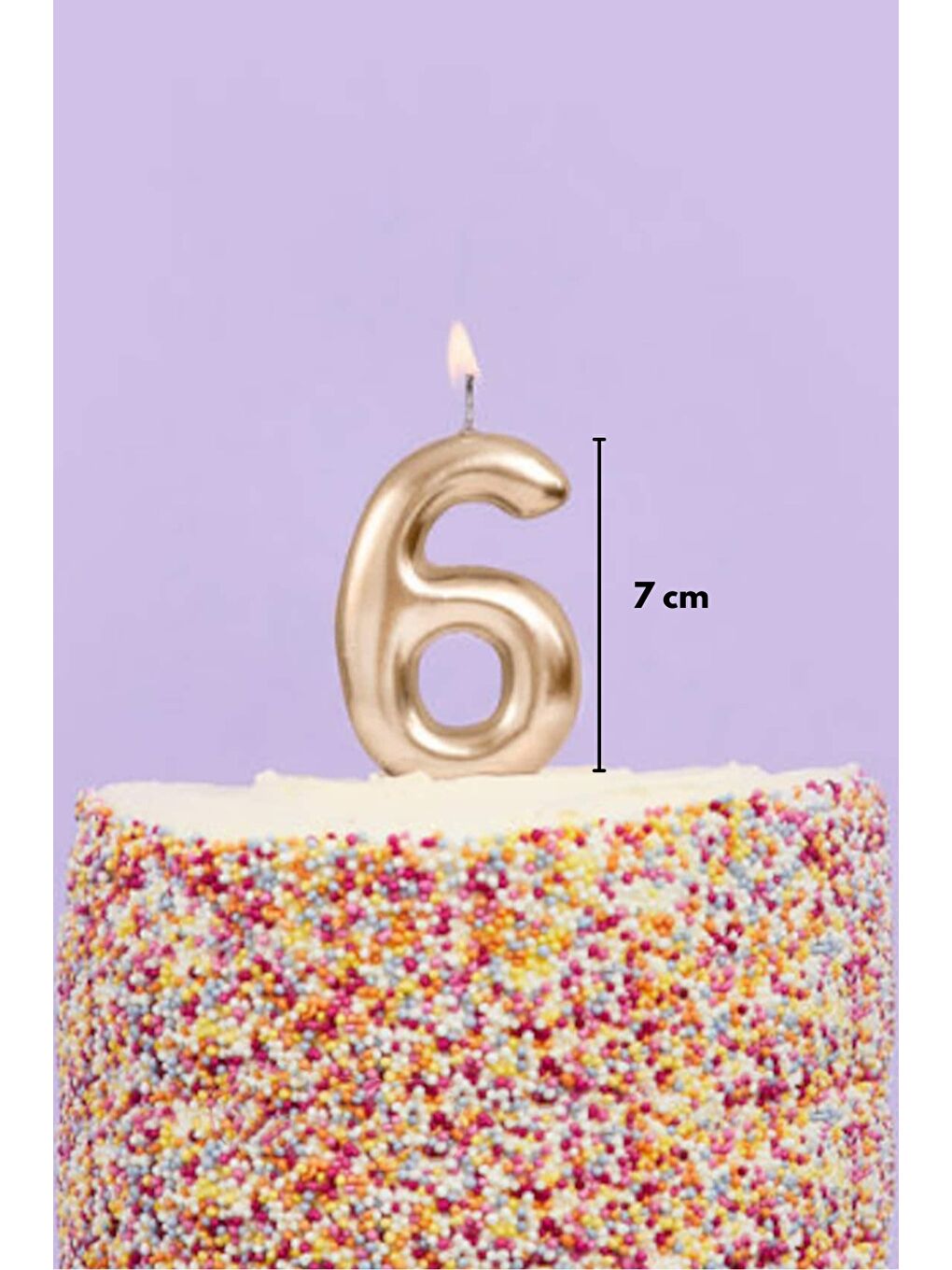 Sarı Altın 6 Rakamı Mum-1