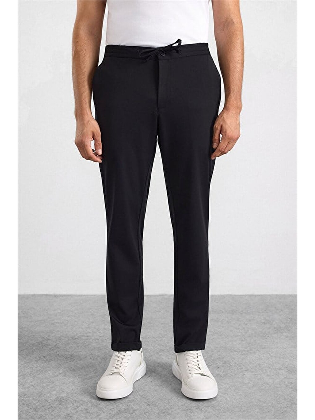 Siyah Slim Düz Jogger Pantolon