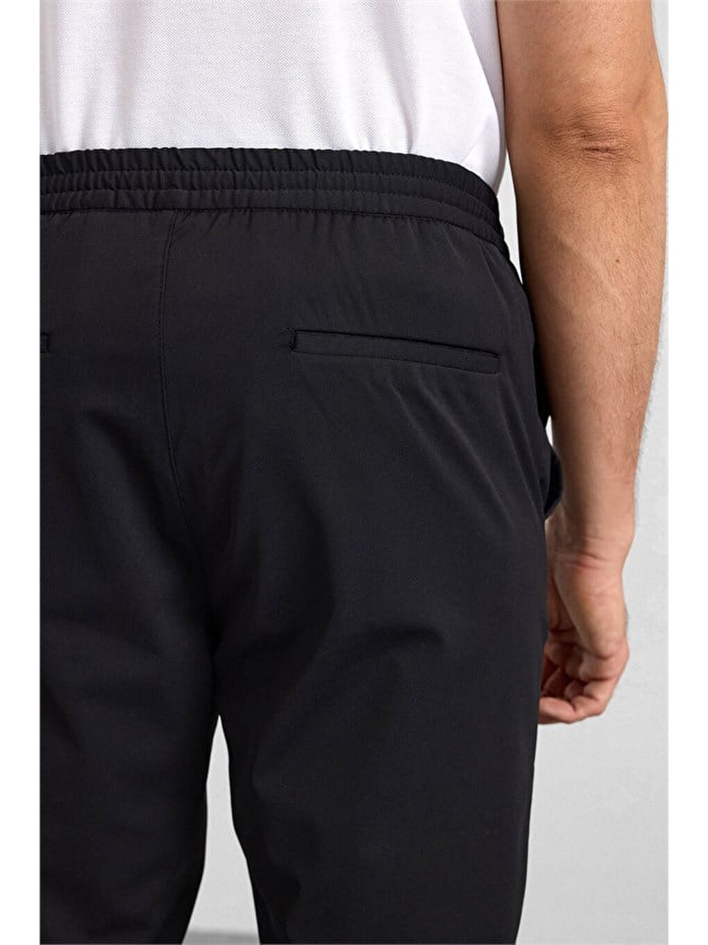 Siyah Slim Düz Jogger Pantolon-2